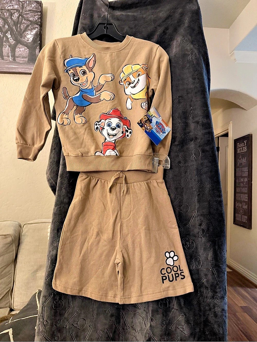 Nickelodeon Paw Patrol Cool Pups 2-Piece Set Brown Girls Size 6 NWT